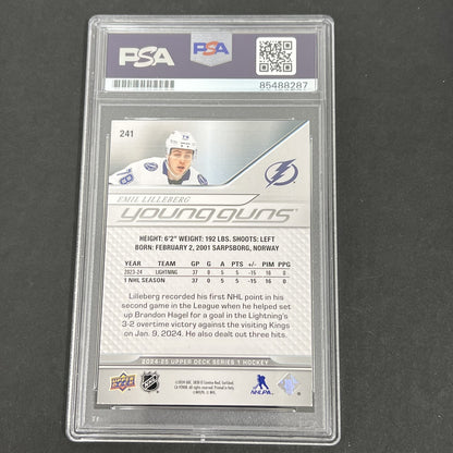 2024 Upper Deck Series One Hockey #241 Emil Lilleberg signed card PSA