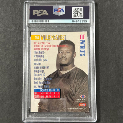 1993 Topps #164 Willie McGinest Signed Card AUTO PSA Slabbed Patriots