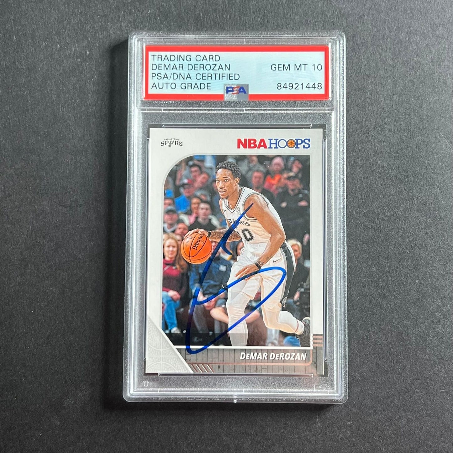 2019-20 NBA Hoops #172 Demar DeRozan Signed AUTO 10 PSA Slabbed Spurs