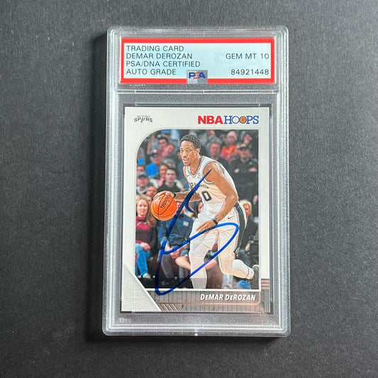 2019-20 NBA Hoops #172 Demar DeRozan Signed AUTO 10 PSA Slabbed Spurs