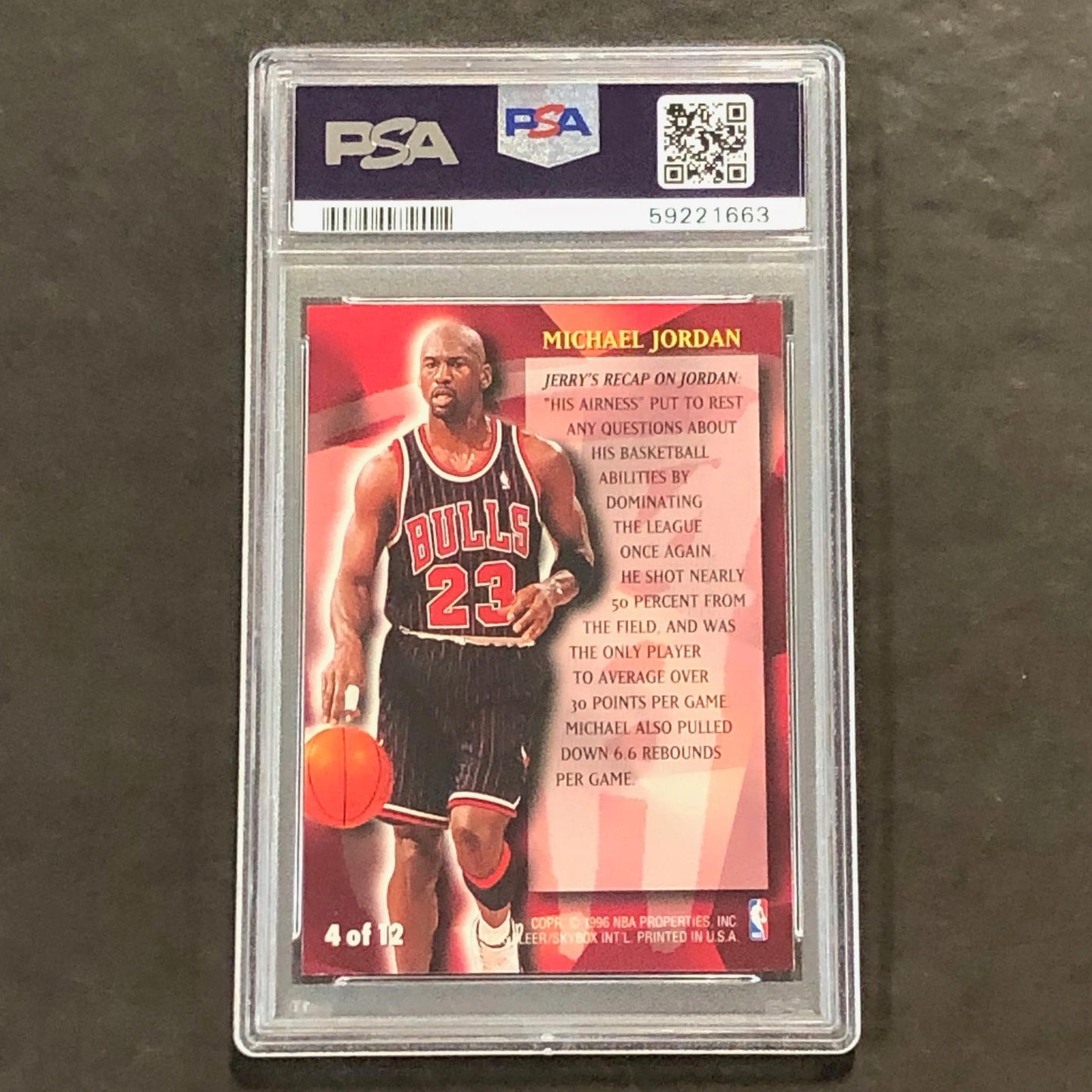 1996 Fleer Stackhouse All Fleer #4 Michael Jordan PSA EX MT 6 Wizards
