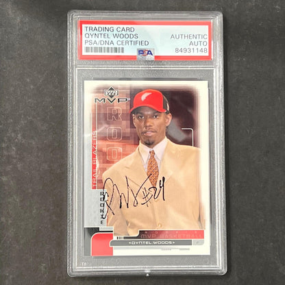 2002 Upper Deck #202 Qyntel Woods Signed Card AUTO PSA/DNA Slabbed Blazers