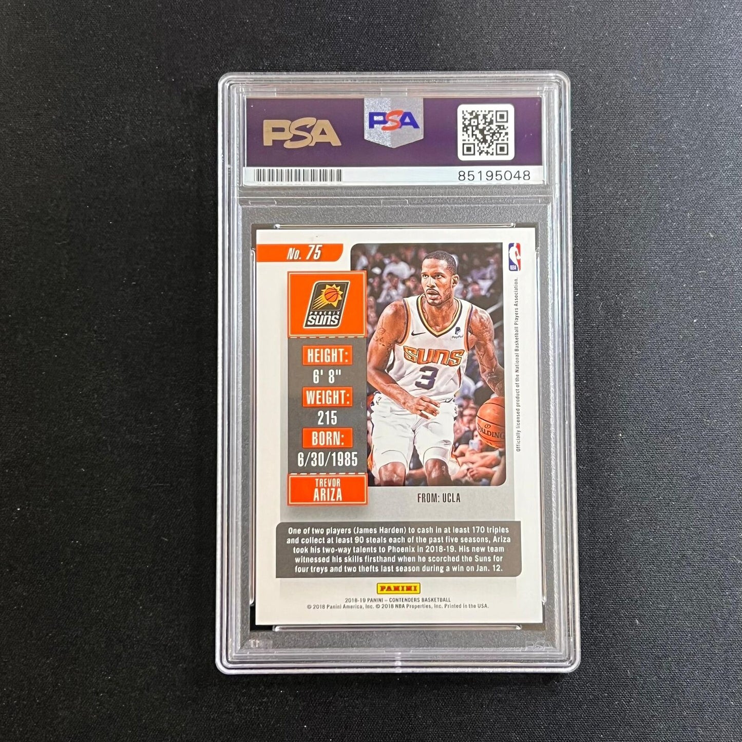 2018-19 Panini Contenders #75 Trevor Ariza Signed Card AUTO PSA Slabbed Suns