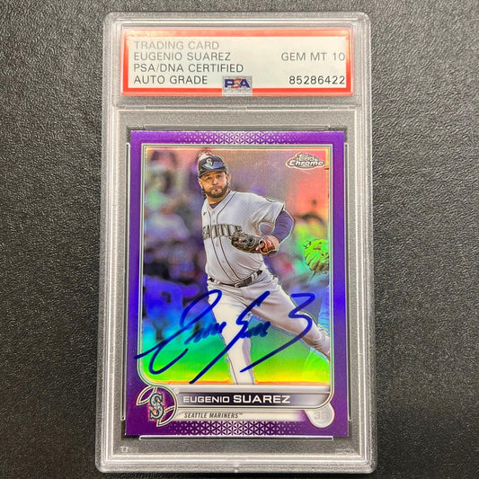 2022 Topps Chrome #USC59 Eugenio Suarez Signed Card PSA/DNA AUTO 10 Slabbed Mari