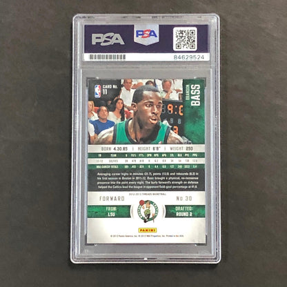 2012-13 Panini Threads #11 Brandon Bass Signed Card AUTO PSA Slabbed Celtics