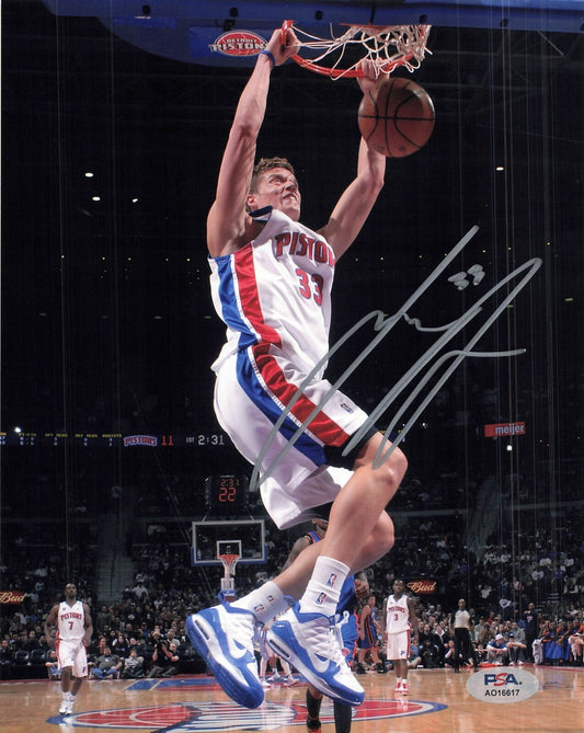 Jonas Jerebko signed 8x10 photo PSA/DNA Detroit Pistons Autographed