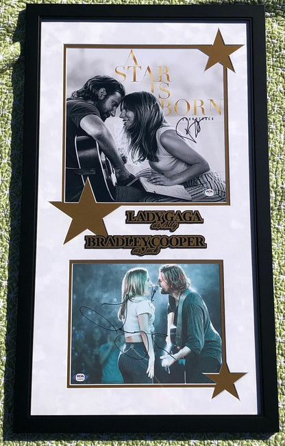 Lady Gaga Bradley Cooper Signed A Star Is Born Framed Photo PSA Autographed