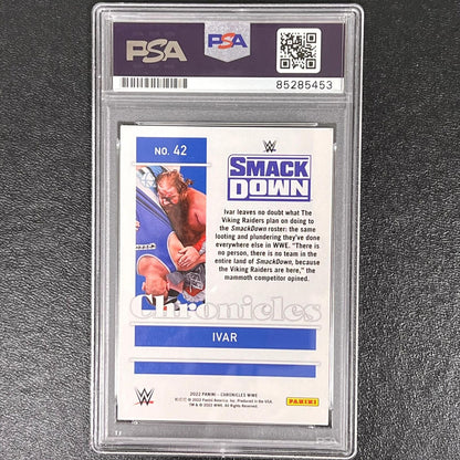 2022 Panini Chronicles WWE Smackdown #42 Ivar Signed Card AUTO PSA/DNA Slabbed W