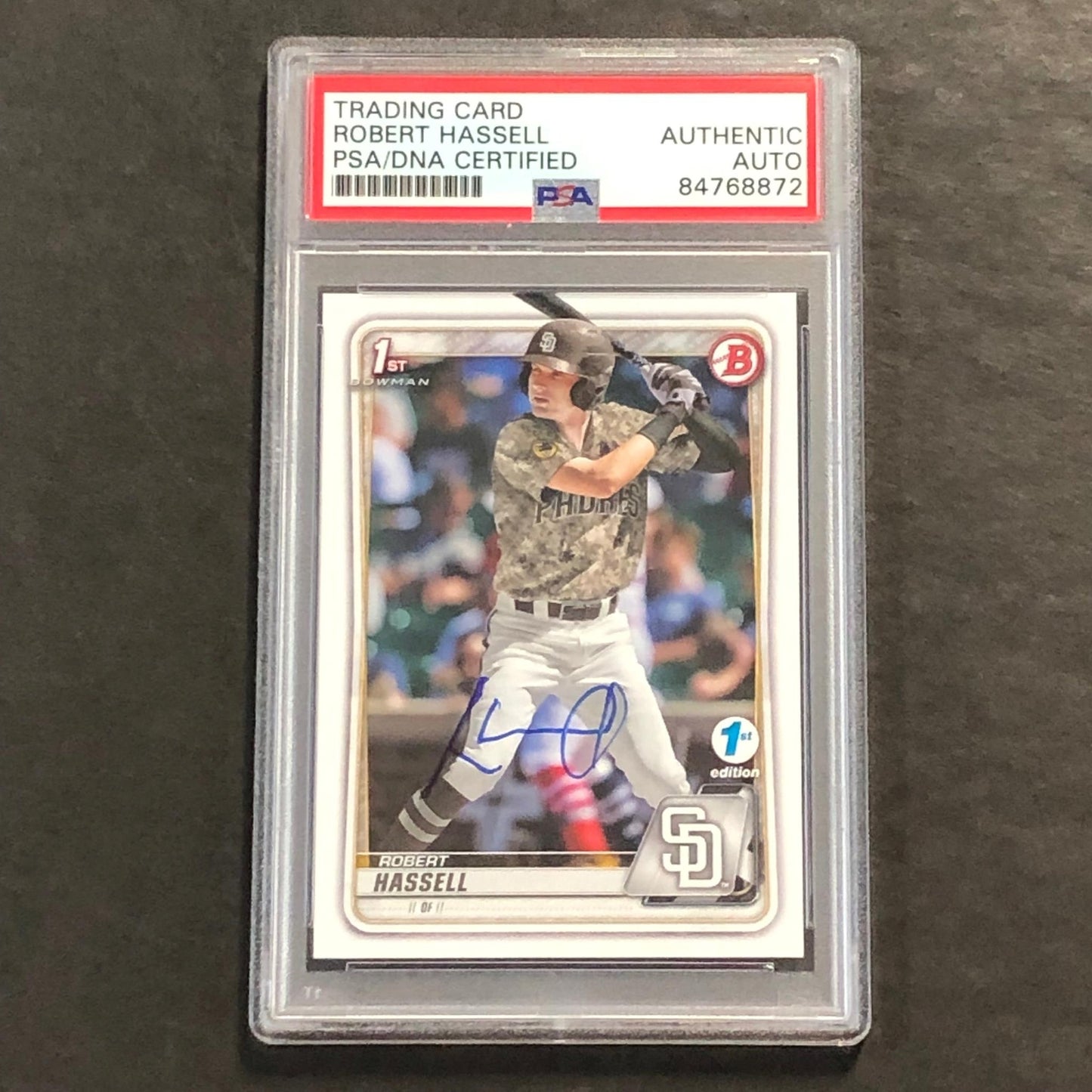 2021 1st Bowman Baseball #BD-39 Robert Hassell Signed Card PSA Slabbed Auto Padr