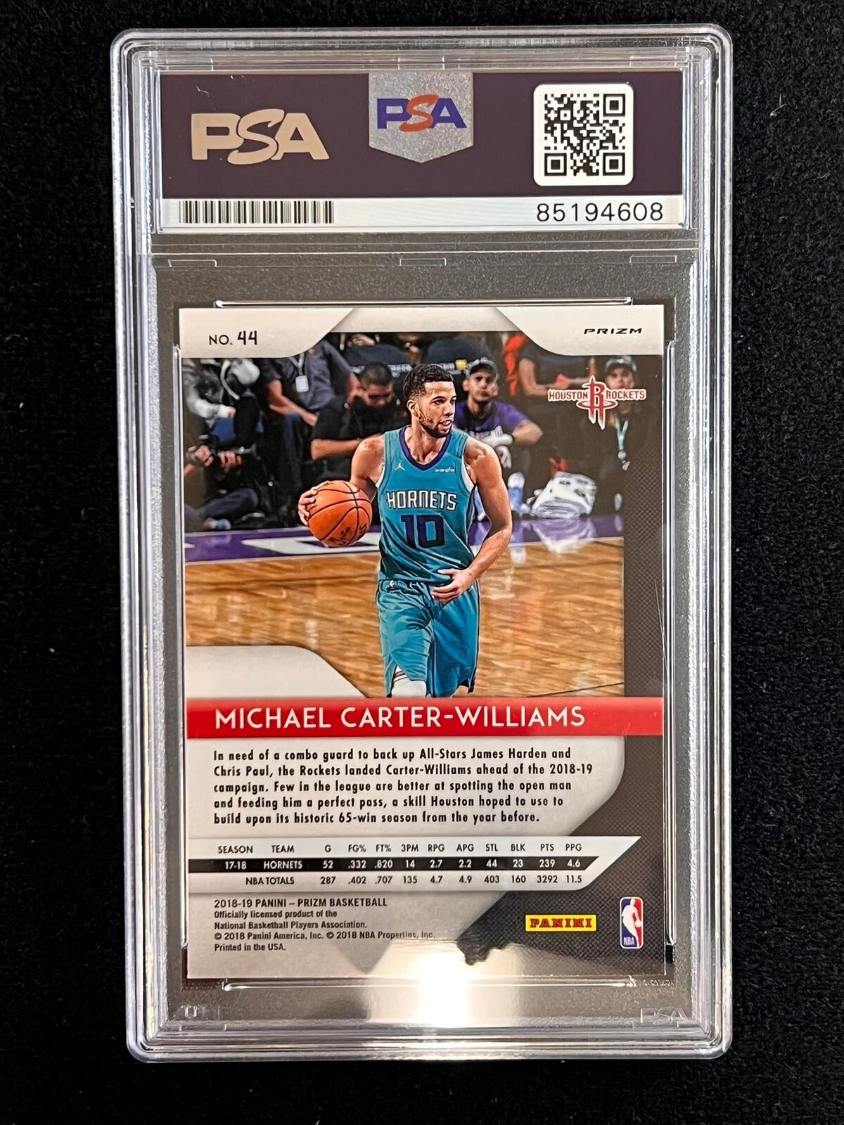 2018-19 Panini Prizm Red White Blue #44 Michael Carter-Williams Signed Card AUTO