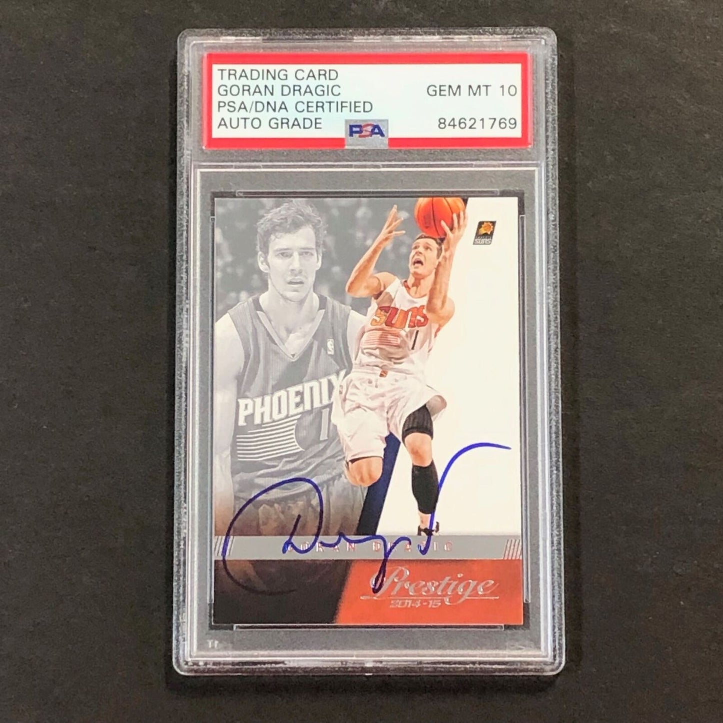 2014-15 Prestige #90 Goran Dragic Signed Card AUTO Grade 10 PSA/DNA Slabbed Suns