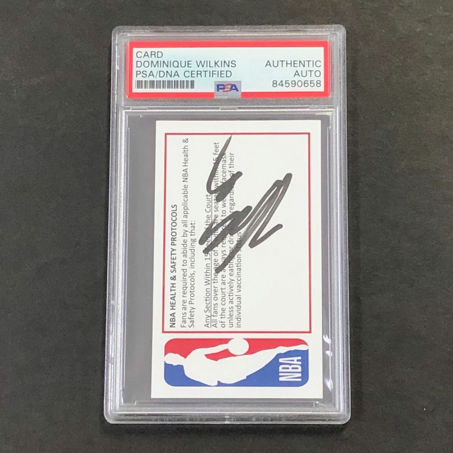 Dominique Wilkins NBA Protocols Card Signed Card AUTO PSA Slabbed Hawks