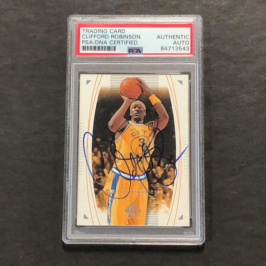 2003-04 Upper Deck #23 Clifford Robinson Signed Card AUTO PSA Slabbed Warriors