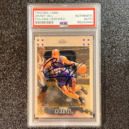 2009 Topps Chrome #52 Grant Hill Signed Card AUTO PSA Slabbed Suns