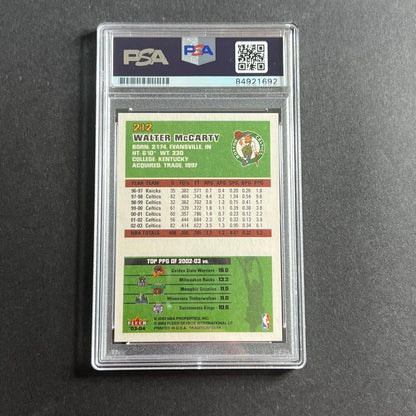 2003-04 Fleer Tradition #212 Walter McCarty Signed Card AUTO 10 PSA/DNA Slabbed