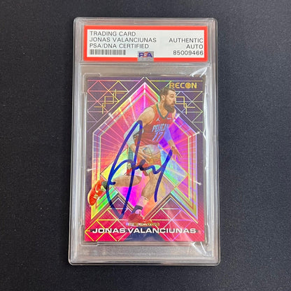 2021-22 Panini Recon #35 Jonas Valanciunas Signed Card AUTO PSA Slabbed Pelicans