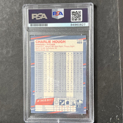 1988 Fleer #469 Charlie Hough Signed Card AUTO PSA Slabbed Rangers