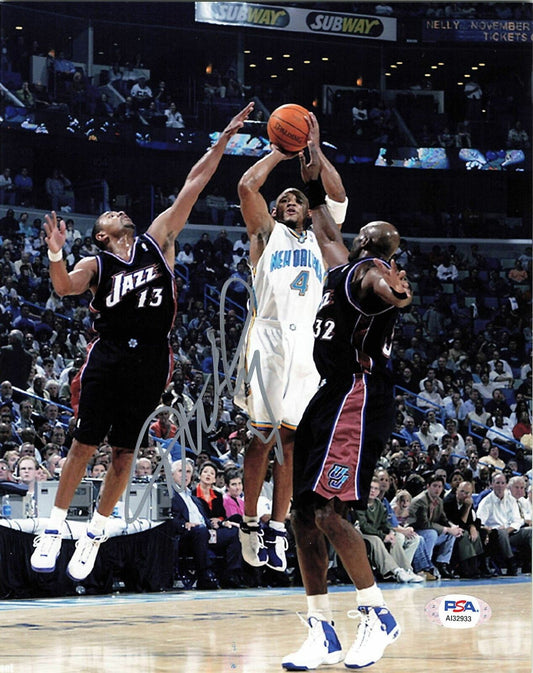 David Wesley signed 8x10 photo PSA/DNA Charlotte Hornets Autographed