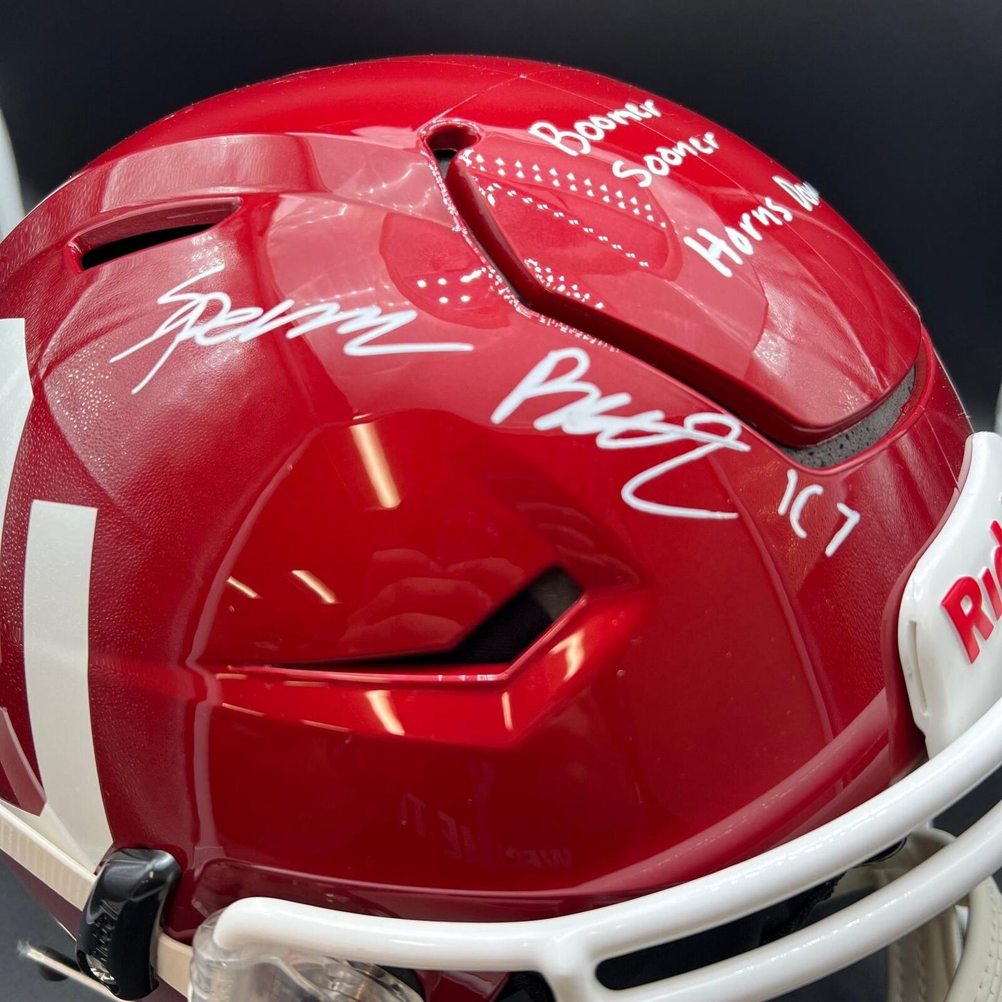 Spencer Rattler Signed Full Size Riddell Helmet PSA/DNA Oklahoma Sooners Autogra