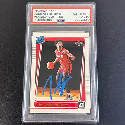 2021-22 Panini Donruss Rated Rookie #250 Josh Christopher Signed Card AUTO PSA S