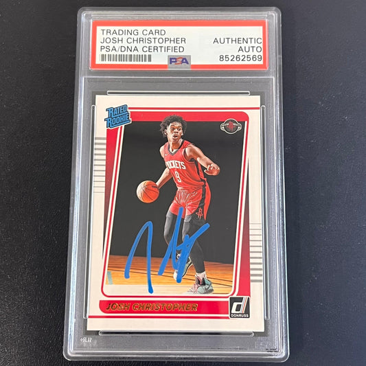 2021-22 Panini Donruss Rated Rookie #250 Josh Christopher Signed Card AUTO PSA S