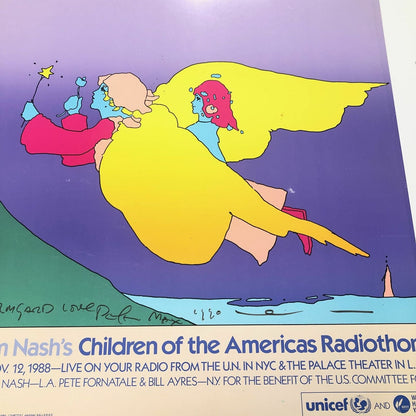 Peter Max signed 24x36 Poster PSA/DNA LOA Autographed