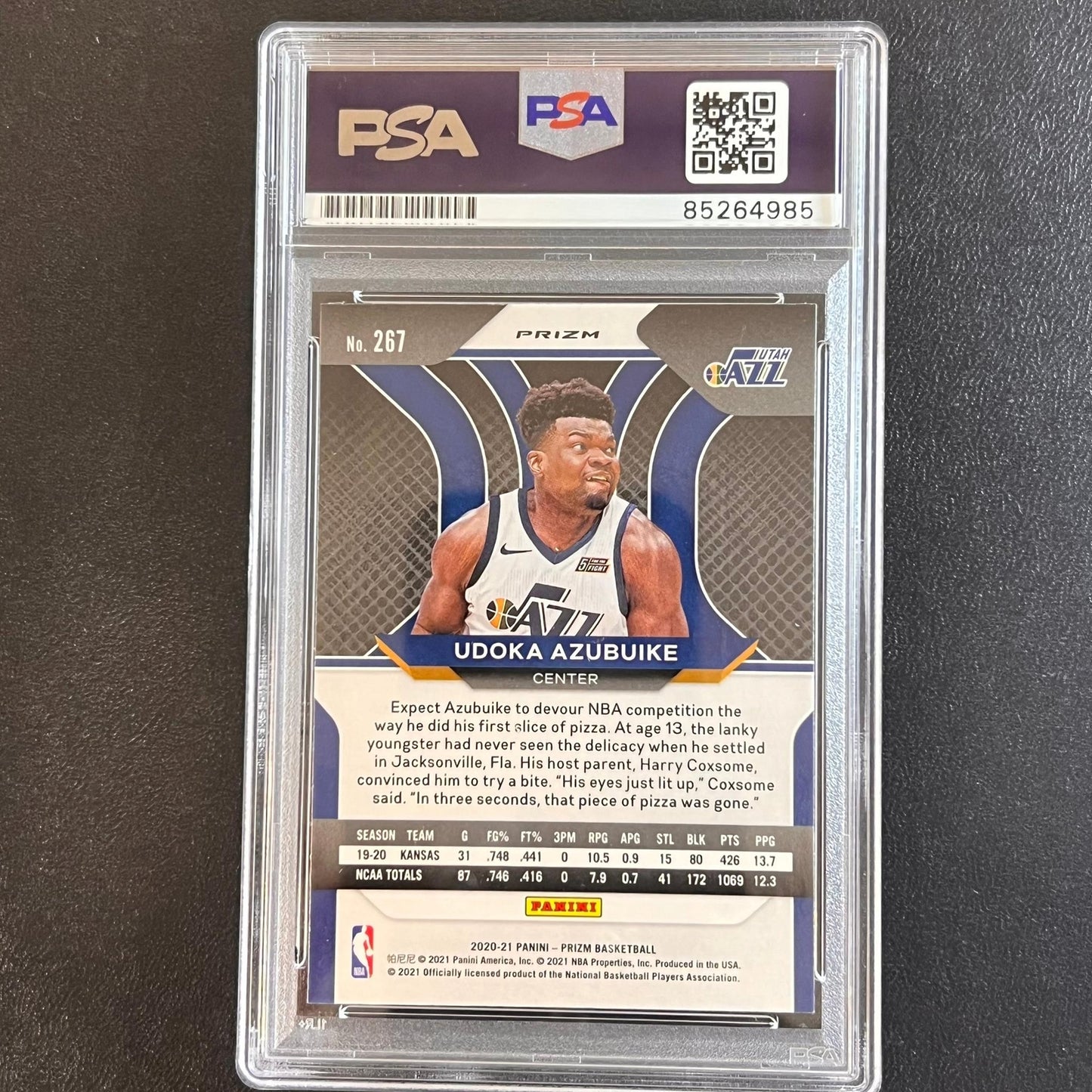 2020-21 Panini Prizm #267 Udoka Azubuike AUTO Signed Card PSA/DNA Encapsulated J