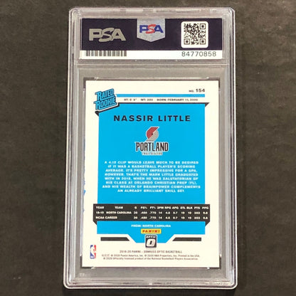2019-20 Panini Optic #154 Nassir Little Signed Rookie Card AUTO 10 PSA Slabbed R
