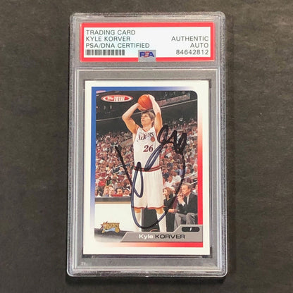 2005-06 Topps Total #160 Kyle Korver Signed Card AUTO PSA Slabbed 76ers