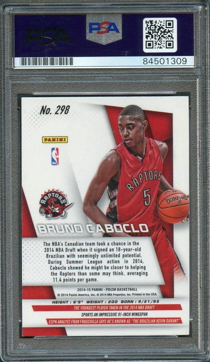 2014-15 Panini Prizm #298 Bruno Caboclo Signed Card AUTO PSA/DNA Slabbed RC Rapt