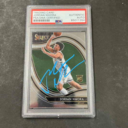 2020-21 Panini Select #262 Jordan Nwora Signed Card AUTO PSA/DNA Slabbed RC Buck