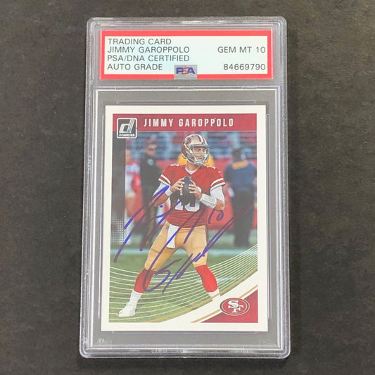 2018-19 Panini Donruss #249 Jimmy Garoppolo Signed Card AUTO 10 PSA Slabbed 49er
