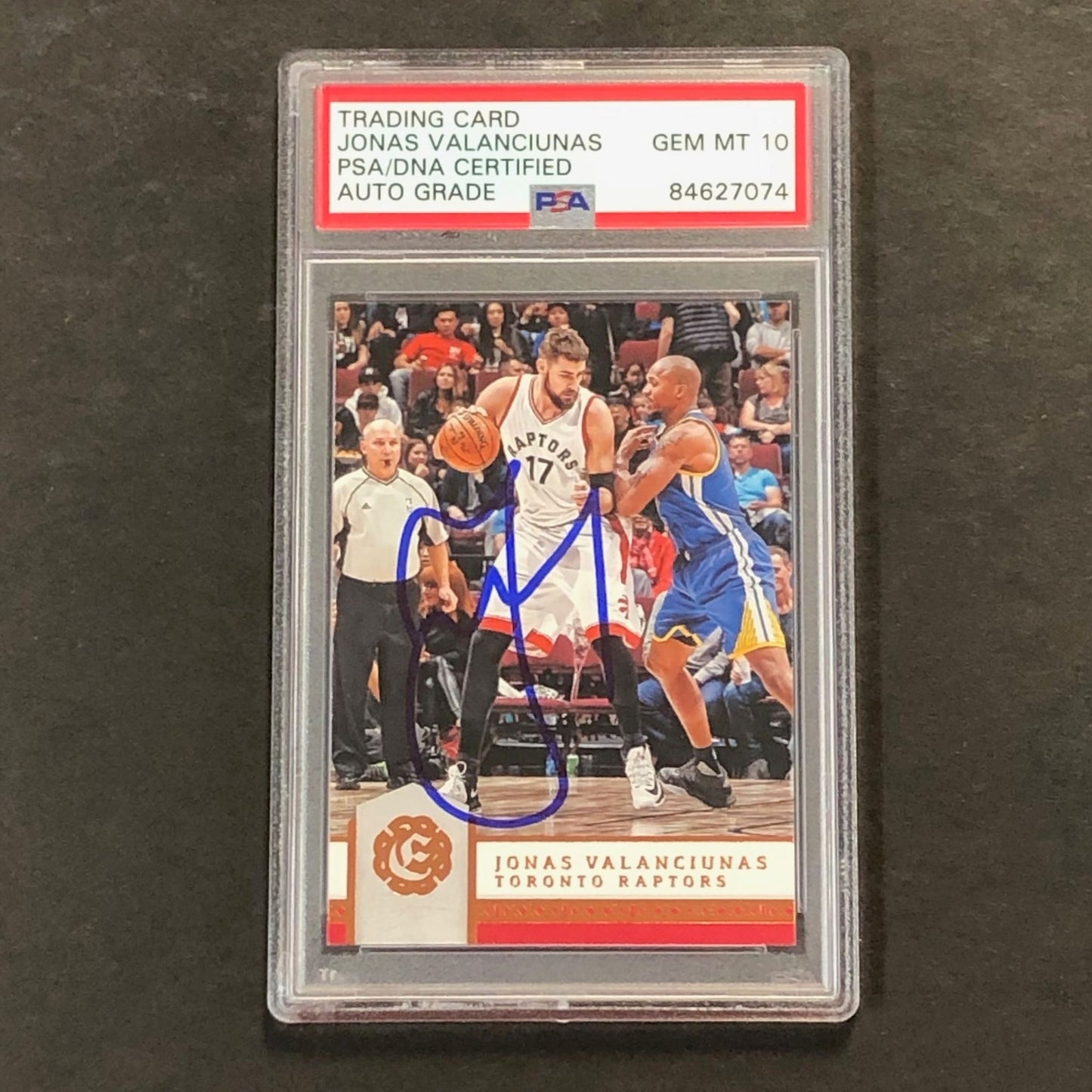 2016-17 Panini Excalibur #168 Jonas Valanciunas Signed Card AUTO GRADE 10 PSA Sl