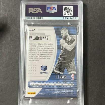 2019-20 Panini Absolute Memorabilia #67 Jonas Valanciunas Signed Card AUTO PSA S