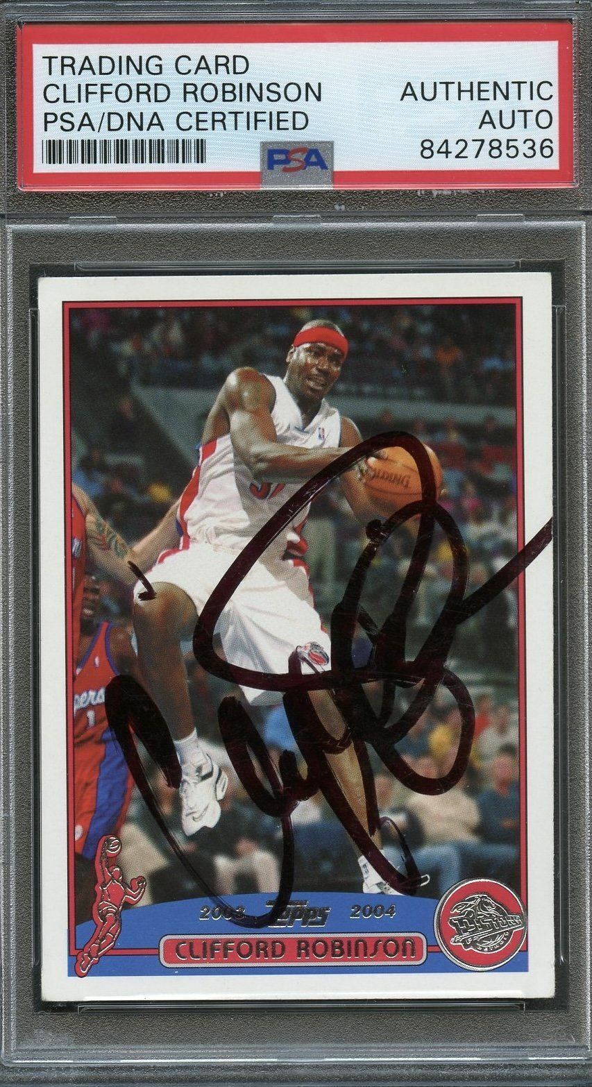 2003 Topps #60 Clifford Robinson Signed Card AUTO PSA Slabbed Pistons