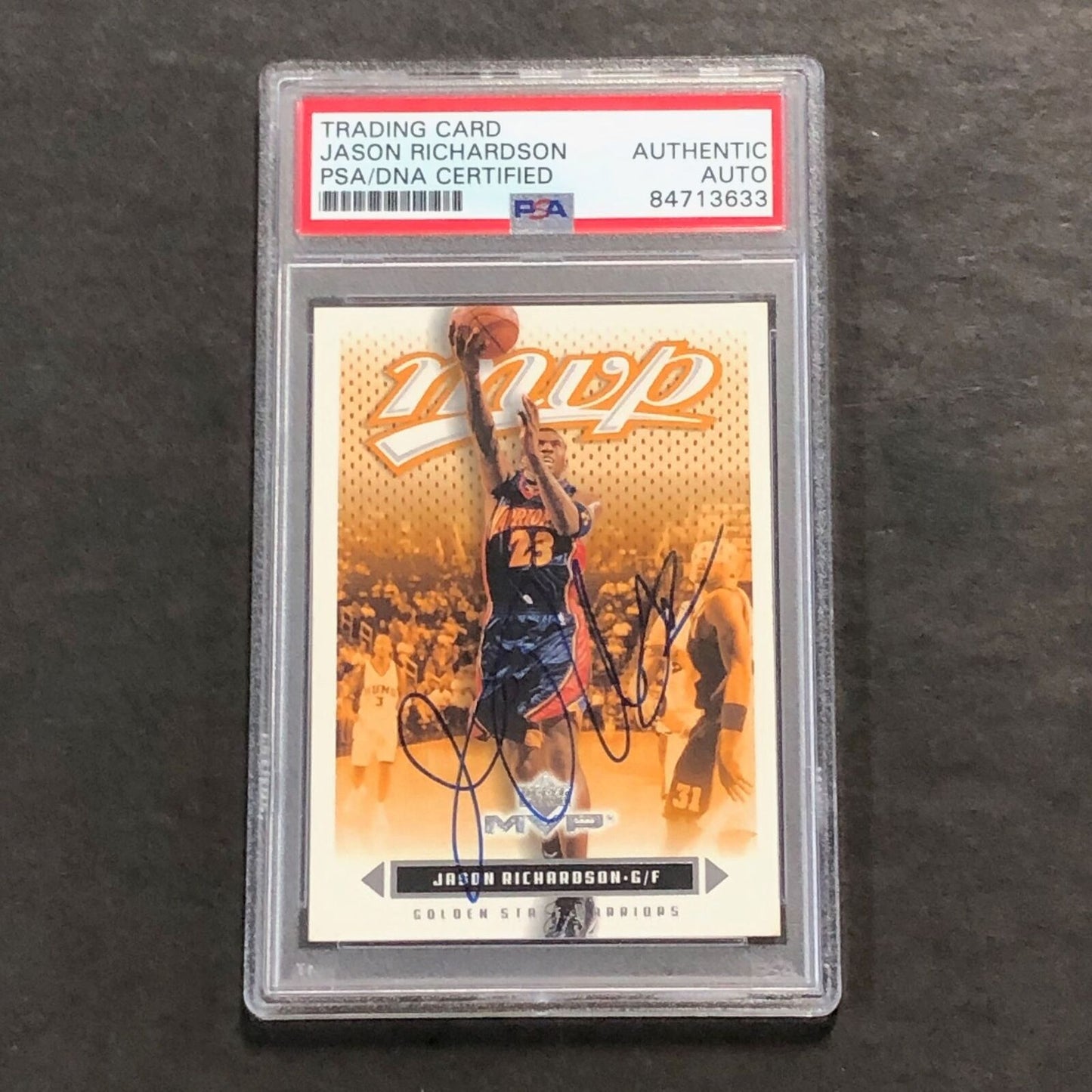 2003-04 Upper Deck MVP #46 Jason Richardson Signed Card AUTO PSA Slabbed Warrior