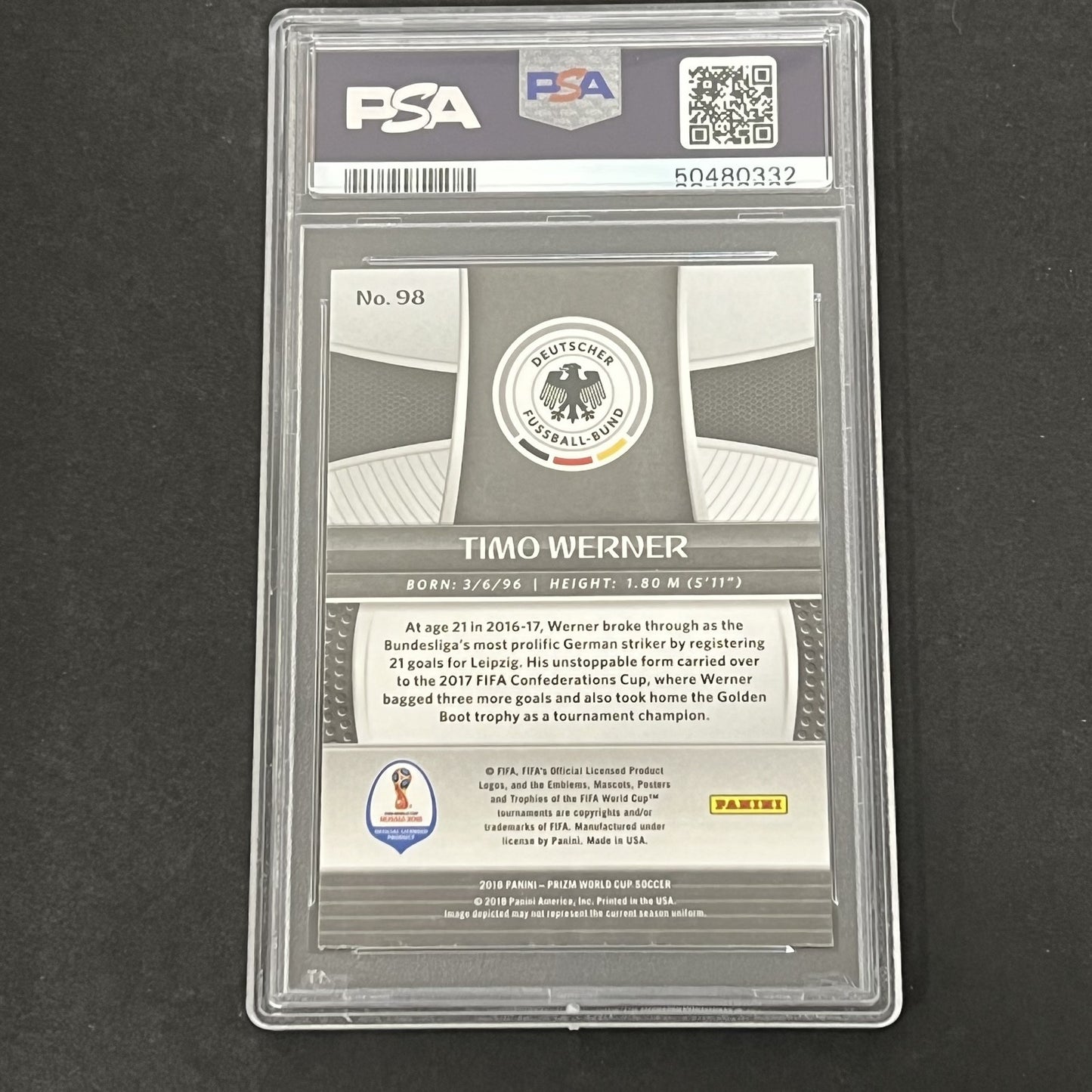 2018 Panini Prizm World Cup #98 Timo Werner PSA 9