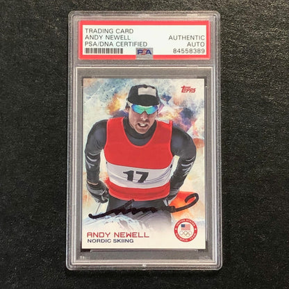 2014 Topps U.S. Winter Olympic #65 Andy Newell Signed Card PSA Slabbed Auto Skii