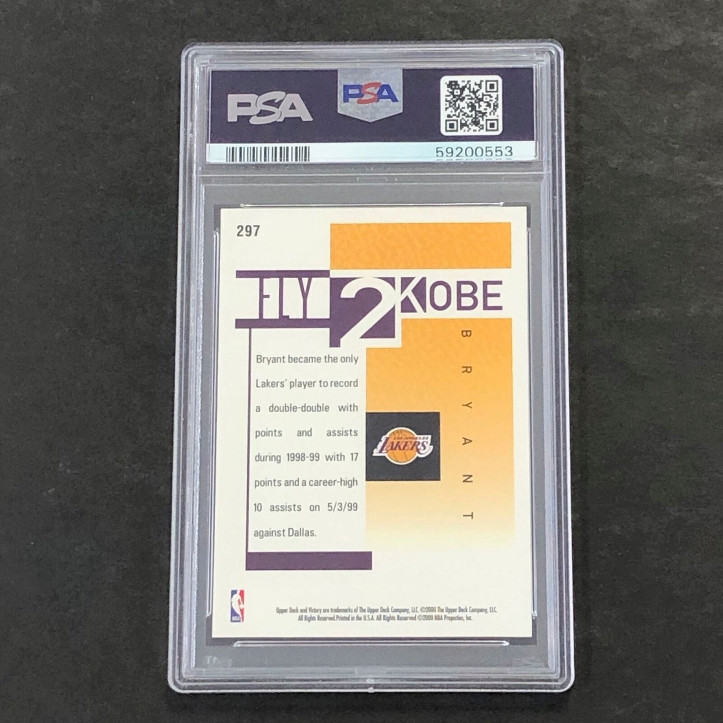 2000 Victory #297 Kobe Bryant PSA 6 EX-MT Lakers
