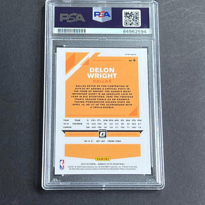 2019-20 Panini Donruss #6 Delon Wright Signed Card AUTO 10 PSA Slabbed Mavericks