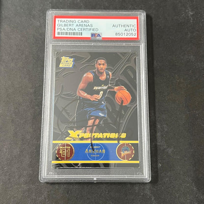 2001 NBA Properties #129 Gilbert Arenas Signed Card AUTO PSA Slabbed Arizona RC