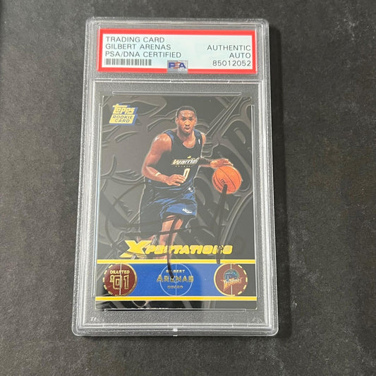 2001 NBA Properties #129 Gilbert Arenas Signed Card AUTO PSA Slabbed Arizona RC