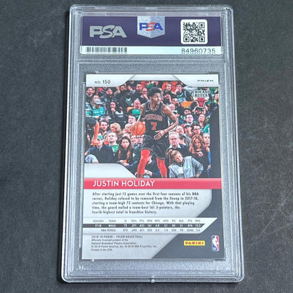 2018-19 Panini Prizm #150 Justin Holiday Signed Card AUTO PSA Slabbed Bulls