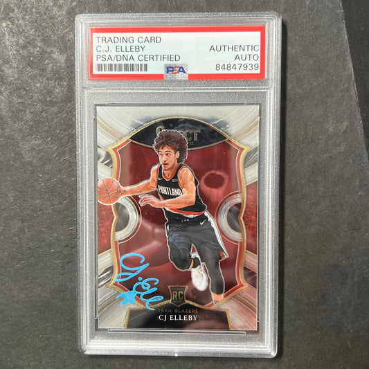 2020-21 Panini Select #100 CJ ELLEBY Signed Card AUTO PSA Slabbed RC Trail Blaze