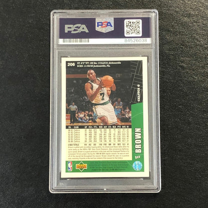 1996-97 Upper Deck Collector's Choice #206 Dee Brown Signed Card AUTO PSA Slabbe