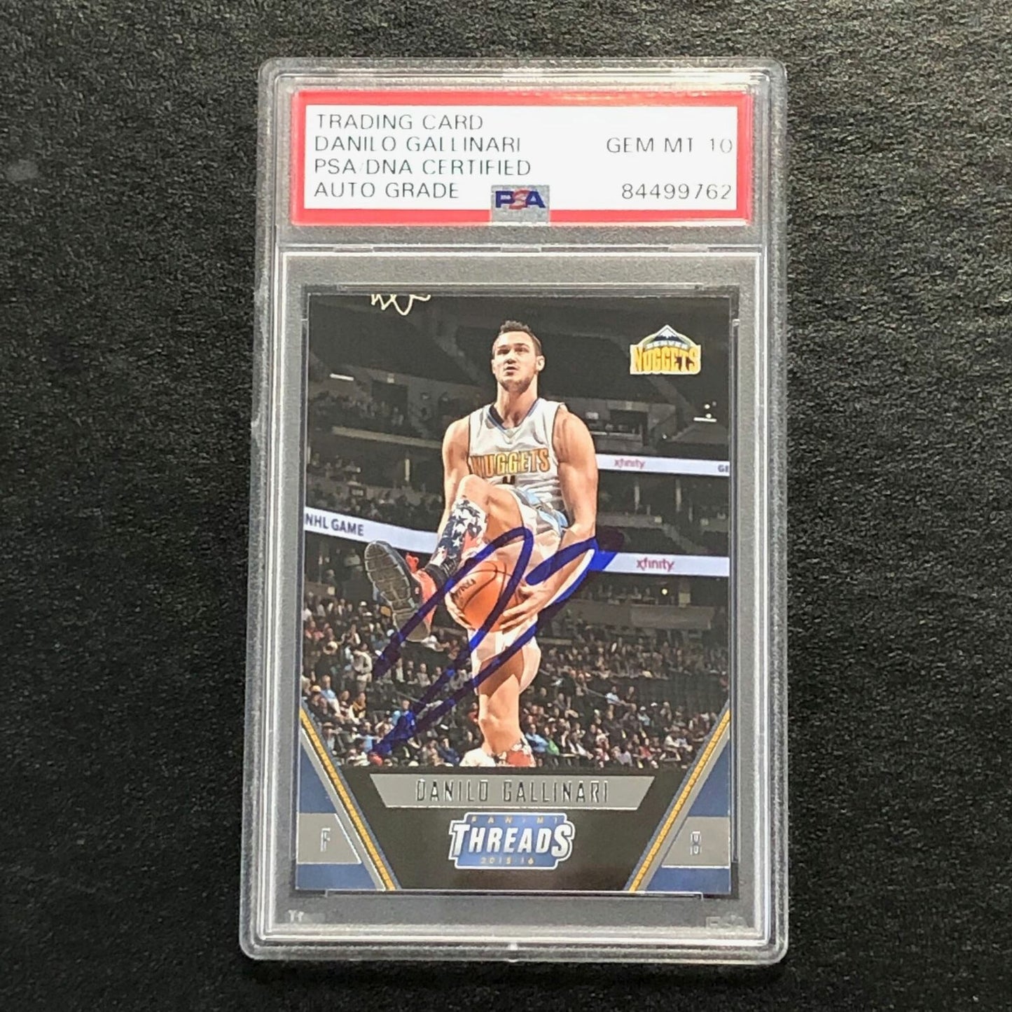 2016-17 Panini Threads #124 Danilo Gallinari Signed AUTO 10 PSA Slabbed Nuggets