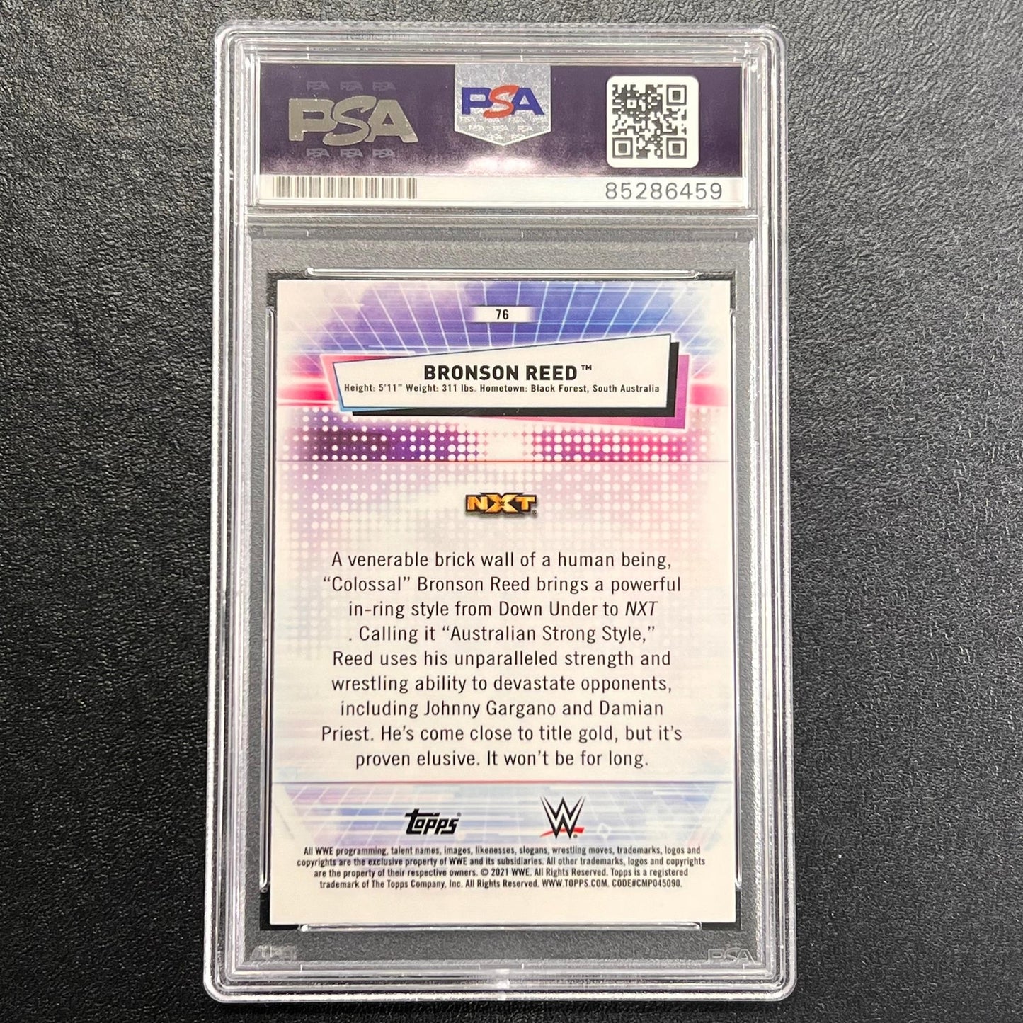 2021 Topps Chrome #76 Bronson Reed Signed Card AUTO 10 PSA/DNA Slabbed WWE