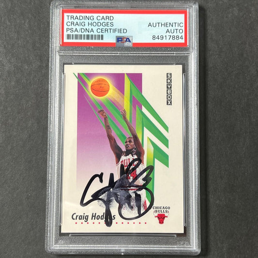 1991-92 Skybox #37 Craig Hodges Signed Card AUTO PSA Slabbed Bulls