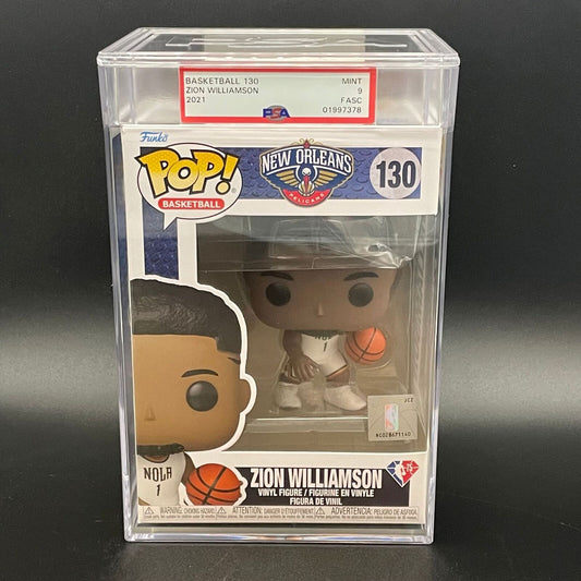 Zion Williamson Encapsulated Funko Pop #130 PSA NM-MT 9 FASC Pelicans