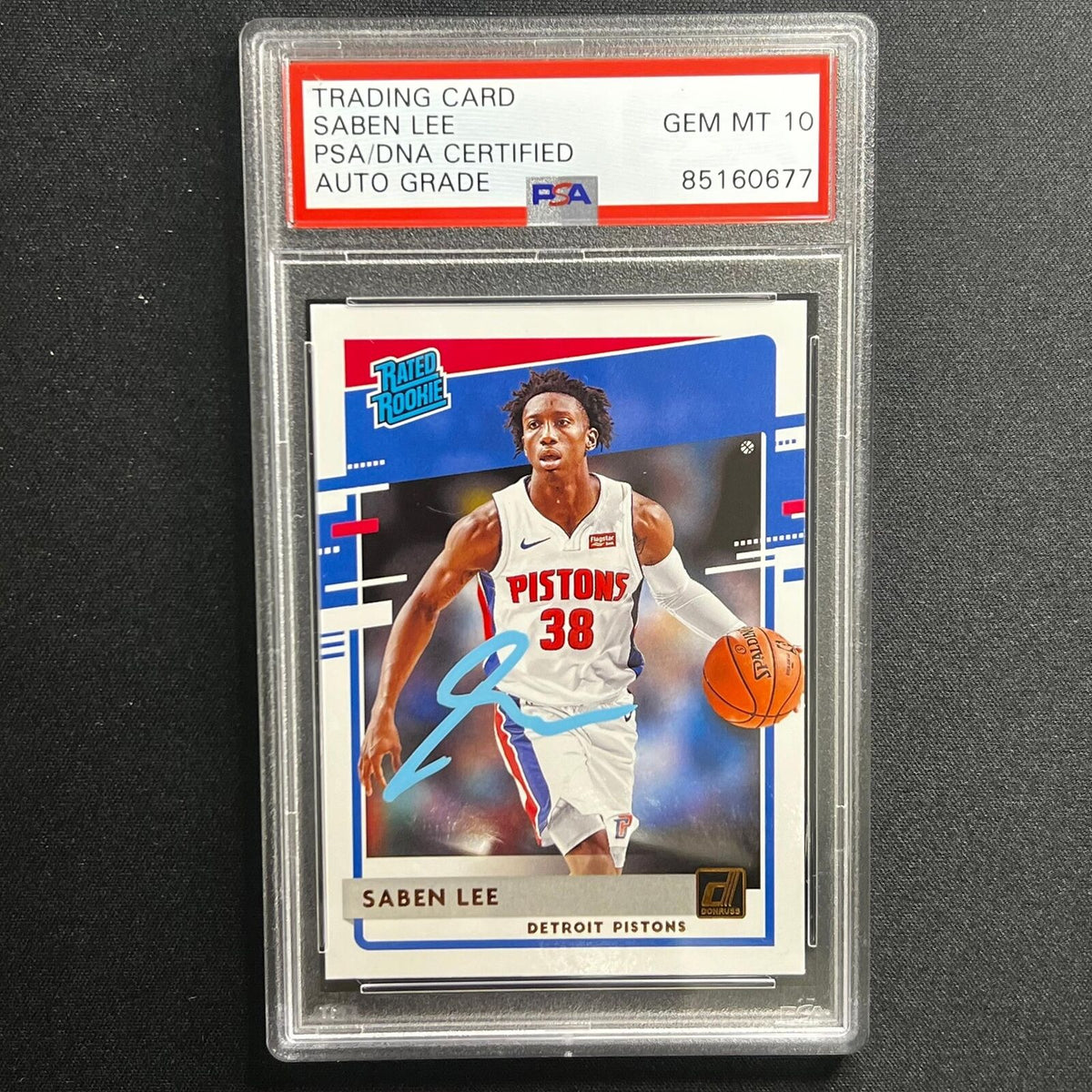 2020-21 Donruss Rated Rookie #221 Saben Lee Signed Card AUTO 10 PSA Slabbed Pist